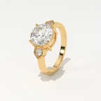 Aarinya Geometric Three-Stone Diamond Ring, The Deco Arrow Three-Stone Solitaire, The Eternal Timeline Chevron Ring, Rose Gold Chevron 3-Stone Ring