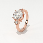 Aarinya Geometric Three-Stone Diamond Ring, The Deco Arrow Three-Stone Solitaire, The Eternal Timeline Chevron Ring, Rose Gold Chevron 3-Stone Ring