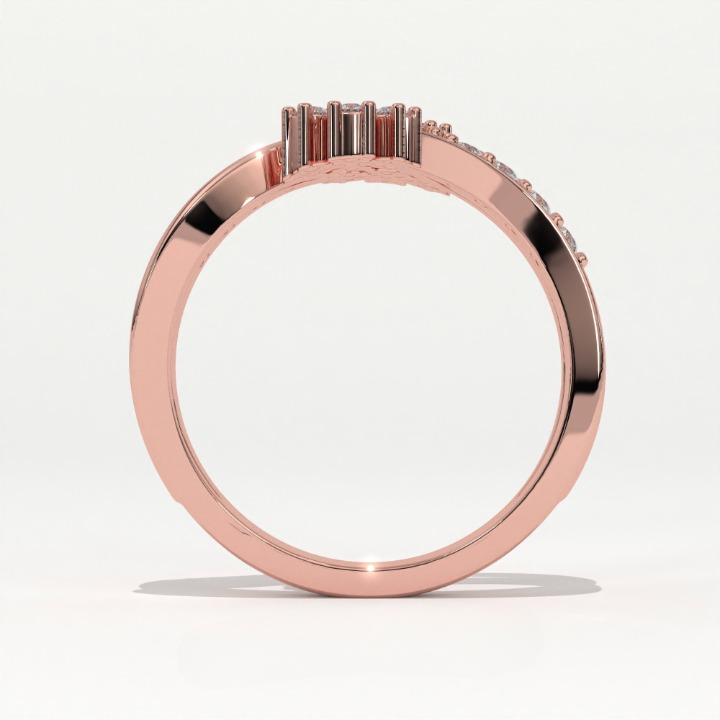 Aarinya Twin Floral Cluster Diamond Ring, The Helix Dual Rosette Ring, Twin Cluster Bypass Ring