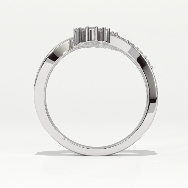 Aarinya Twin Floral Cluster Diamond Ring, The Helix Dual Rosette Ring, Twin Cluster Bypass Ring
