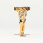 Aarinya Twin Floral Cluster Diamond Ring, The Helix Dual Rosette Ring, Twin Cluster Bypass Ring