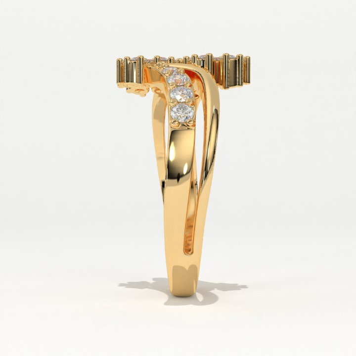 Aarinya Twin Floral Cluster Diamond Ring, The Helix Dual Rosette Ring, Twin Cluster Bypass Ring