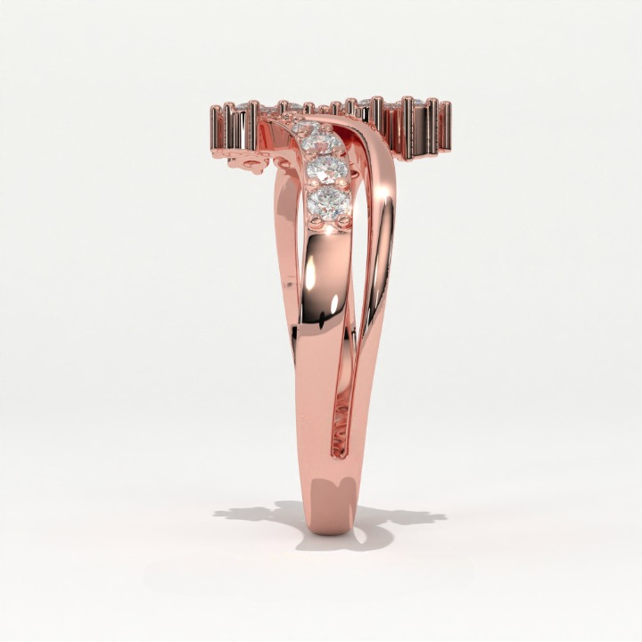 Aarinya Twin Floral Cluster Diamond Ring, The Helix Dual Rosette Ring, Twin Cluster Bypass Ring