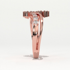 Aarinya Twin Floral Cluster Diamond Ring, The Helix Dual Rosette Ring, Twin Cluster Bypass Ring