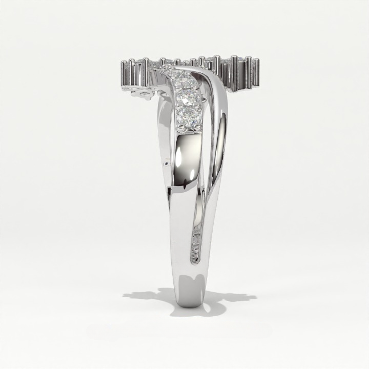 Aarinya Twin Floral Cluster Diamond Ring, The Helix Dual Rosette Ring, Twin Cluster Bypass Ring
