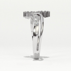 Aarinya Twin Floral Cluster Diamond Ring, The Helix Dual Rosette Ring, Twin Cluster Bypass Ring
