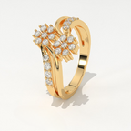 Aarinya Twin Floral Cluster Diamond Ring, The Helix Dual Rosette Ring, Twin Cluster Bypass Ring