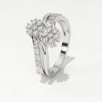 Aarinya Twin Floral Cluster Diamond Ring, The Helix Dual Rosette Ring, Twin Cluster Bypass Ring