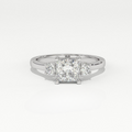 Aarinya Princess Cut Geometric Three-Stone Ring, The Empress Square Trilogy Ring, The Angular Brilliance Chevron Ring