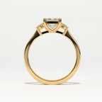 Aarinya Princess Cut Geometric Three-Stone Ring, The Empress Square Trilogy Ring, The Angular Brilliance Chevron Ring