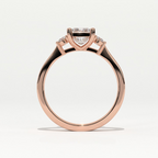 Aarinya Princess Cut Geometric Three-Stone Ring, The Empress Square Trilogy Ring, The Angular Brilliance Chevron Ring