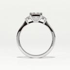 Aarinya Princess Cut Geometric Three-Stone Ring, The Empress Square Trilogy Ring, The Angular Brilliance Chevron Ring