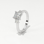 Aarinya Princess Cut Geometric Three-Stone Ring, The Empress Square Trilogy Ring, The Angular Brilliance Chevron Ring