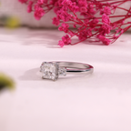 Aarinya Princess Cut Geometric Three-Stone Ring, The Empress Square Trilogy Ring