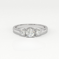 Aarinya Classic Three-Stone Ring, The Paradigm Round Brilliant Ring, The Eternal Timeline Shared-Prong Ring