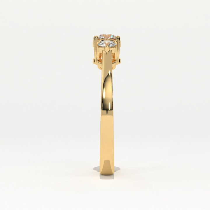Aarinya Classic Three-Stone Ring, The Paradigm Round Brilliant Ring, The Eternal Timeline Shared-Prong Ring