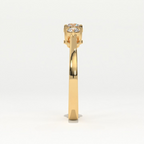 Aarinya Classic Three-Stone Ring, The Paradigm Round Brilliant Ring, The Eternal Timeline Shared-Prong Ring