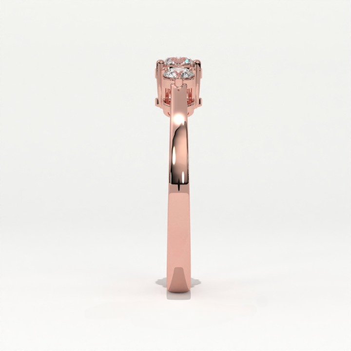 Aarinya Classic Three-Stone Ring, The Paradigm Round Brilliant Ring, The Eternal Timeline Shared-Prong Ring