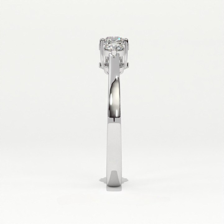Aarinya Classic Three-Stone Ring, The Paradigm Round Brilliant Ring, The Eternal Timeline Shared-Prong Ring