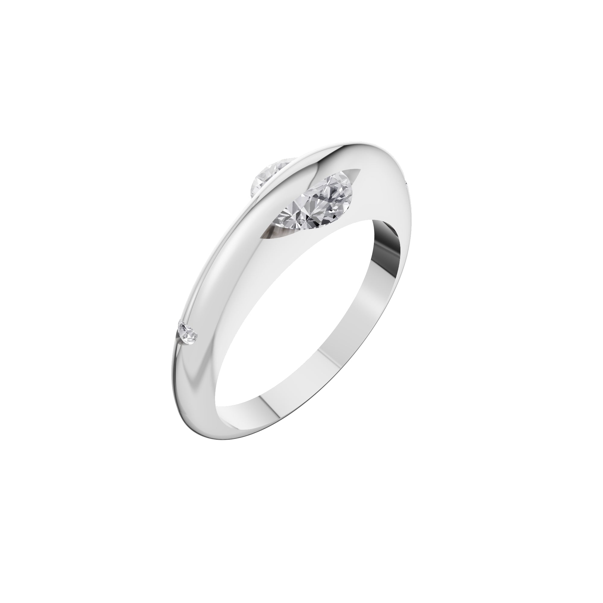 Aarinya Sleek-Set Trio Lab Grown Diamond Ring