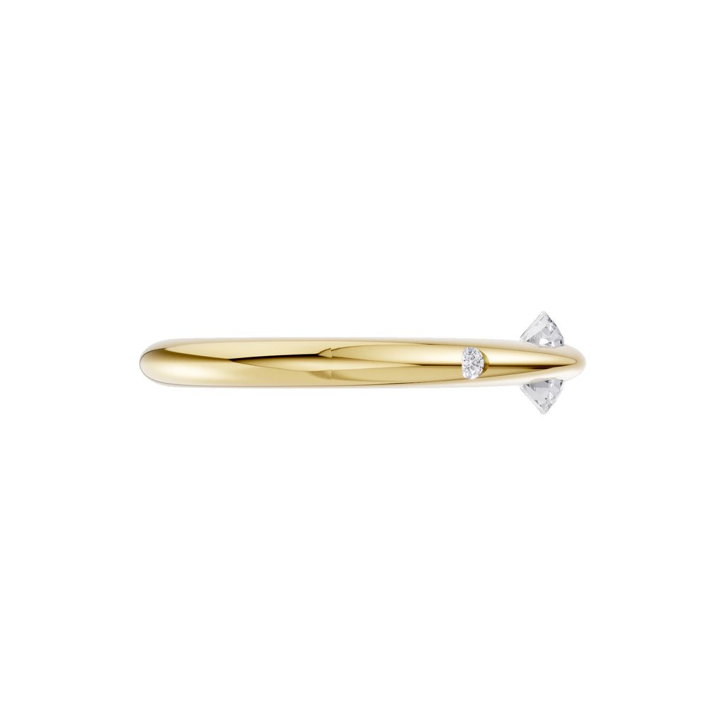 Aarinya Sleek-Set Trio Lab Grown Diamond Ring, The Trinity Flush Three-Stone Diamond Ring
