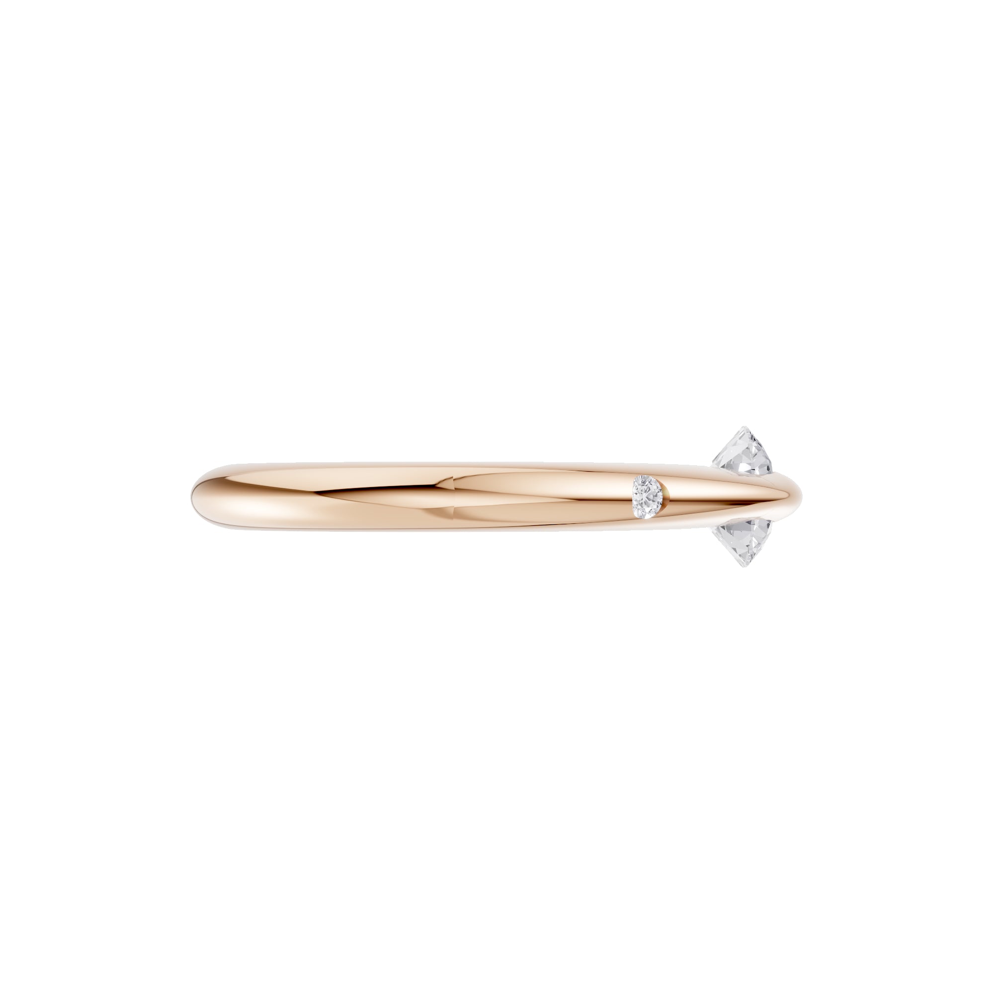 Aarinya Sleek-Set Trio Lab Grown Diamond Ring, The Trinity Flush Three-Stone Diamond Ring