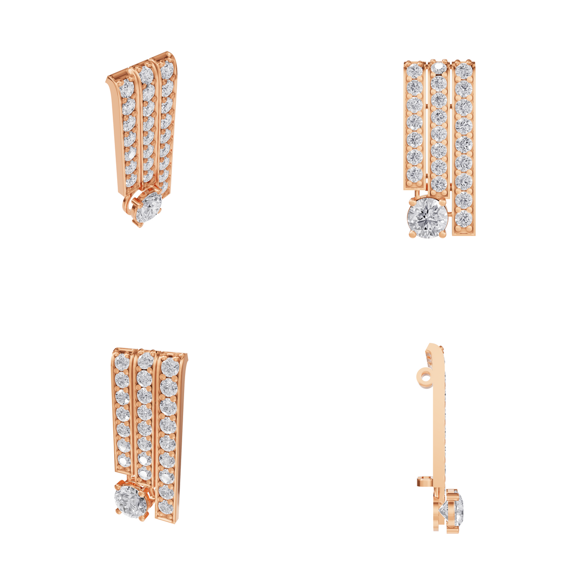 Aarinya Linear Solitaire Brooch, The Zenith Cascade Lab-Diamond pin