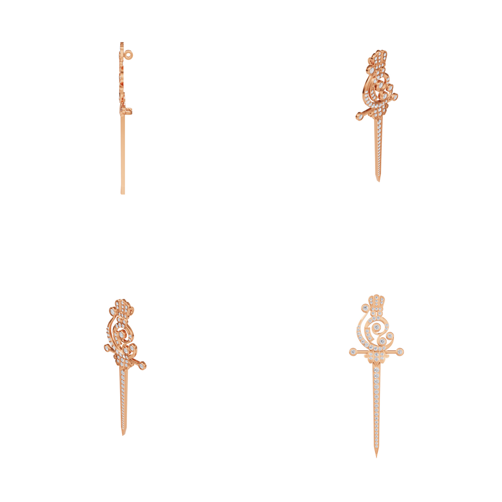 The Imperial Scepter Lab-Grown Diamond Brooch, The Sovereign Crest Sword pin
