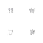 Aarinya Floral Cluster Double-Row Diamond Huggie Earrings, The Centurion Minimalist Split-Shank Flower Cluster Hoops