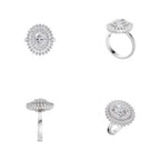 Aarinya Diamond Vintage Double-Halo Cocktail Ring, The Vantage Empress Oval Double Halo Statement Ring