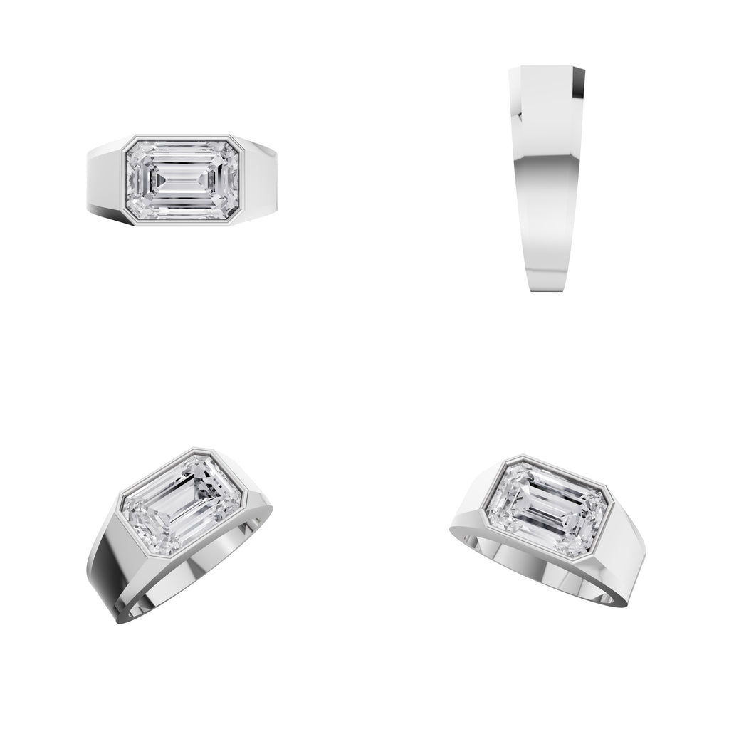 Aarinya Bezel 2.5 Carat Lab-Grown Diamond Solitaire Men's Ring