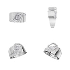 Aarinya Bezel Emerald Cut Lab-Grown Diamond Men's Ring