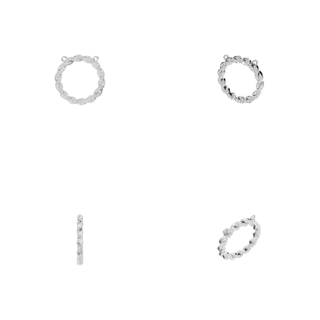 Aarinya Braided Circle Pave Diamond Pendant Element