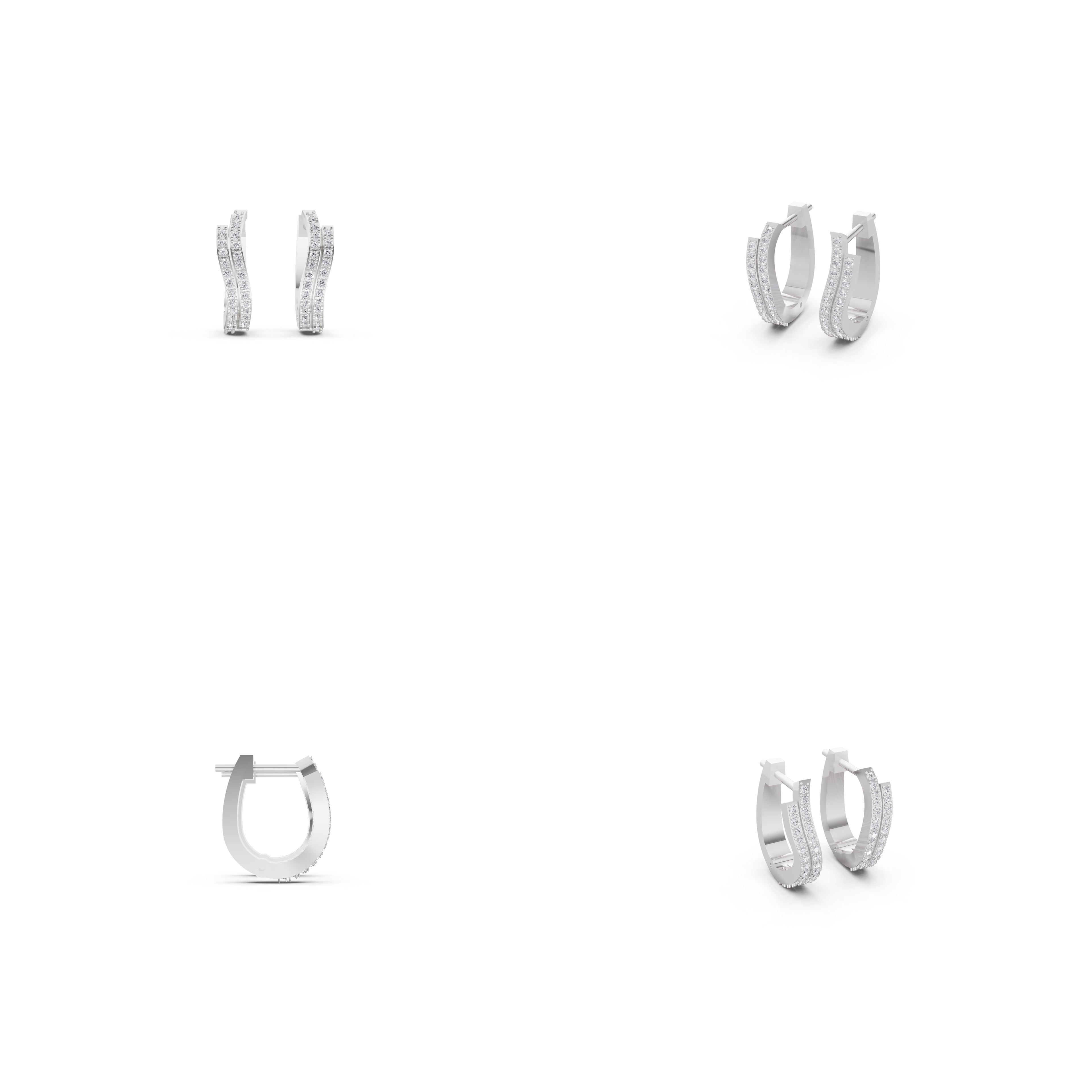 Aarinya Cascade Twist Lab-Grown Diamond Hoop Earrings