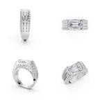 Aarinya Sovereign Multi-Row Emerald-Cut Statement Diamond Ring