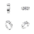 Aarinya  Wide-Band 1.5 Carat Lab-Grown Diamond Solitaire Ring, The Vantage Silhouette Industrial Bar-Lock Statement Ring