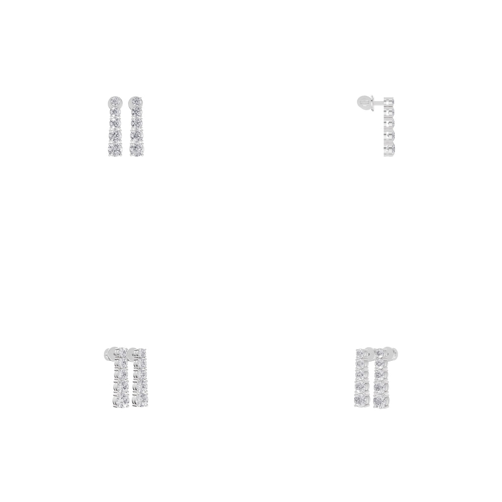 Aarinya Lab-Grown Diamond Linear Drop Earrings