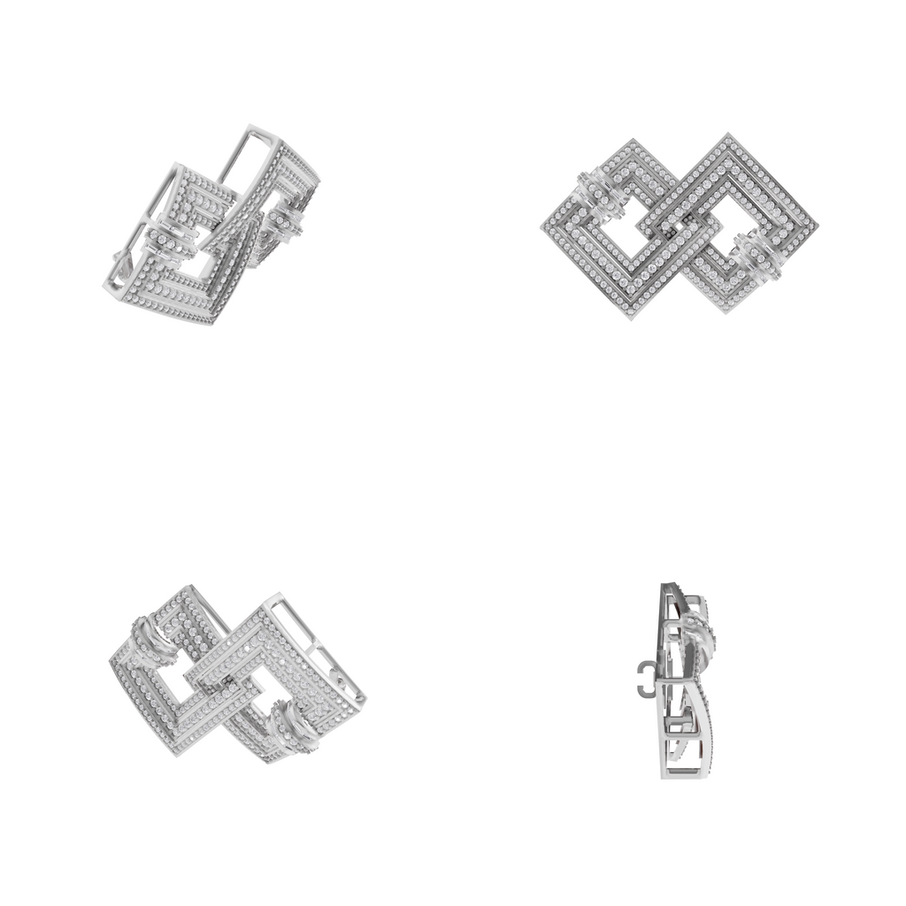 Aarinya Infinity Square Lab-Grown Diamond Brooch, Lumina Double-Square Statement Pin