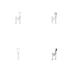 Aarinya Geometric Diamond Initial 'M' Pendant