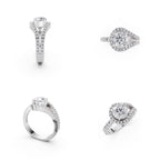 Aarinya Round Cut Diamond Bypass Halo Ring