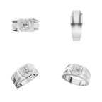 Aarinya Imperial Plinth 1 carat Lab-Grown Diamond Solitaire Ring, Executive Wide-Band Lab-Grown Diamond Ring