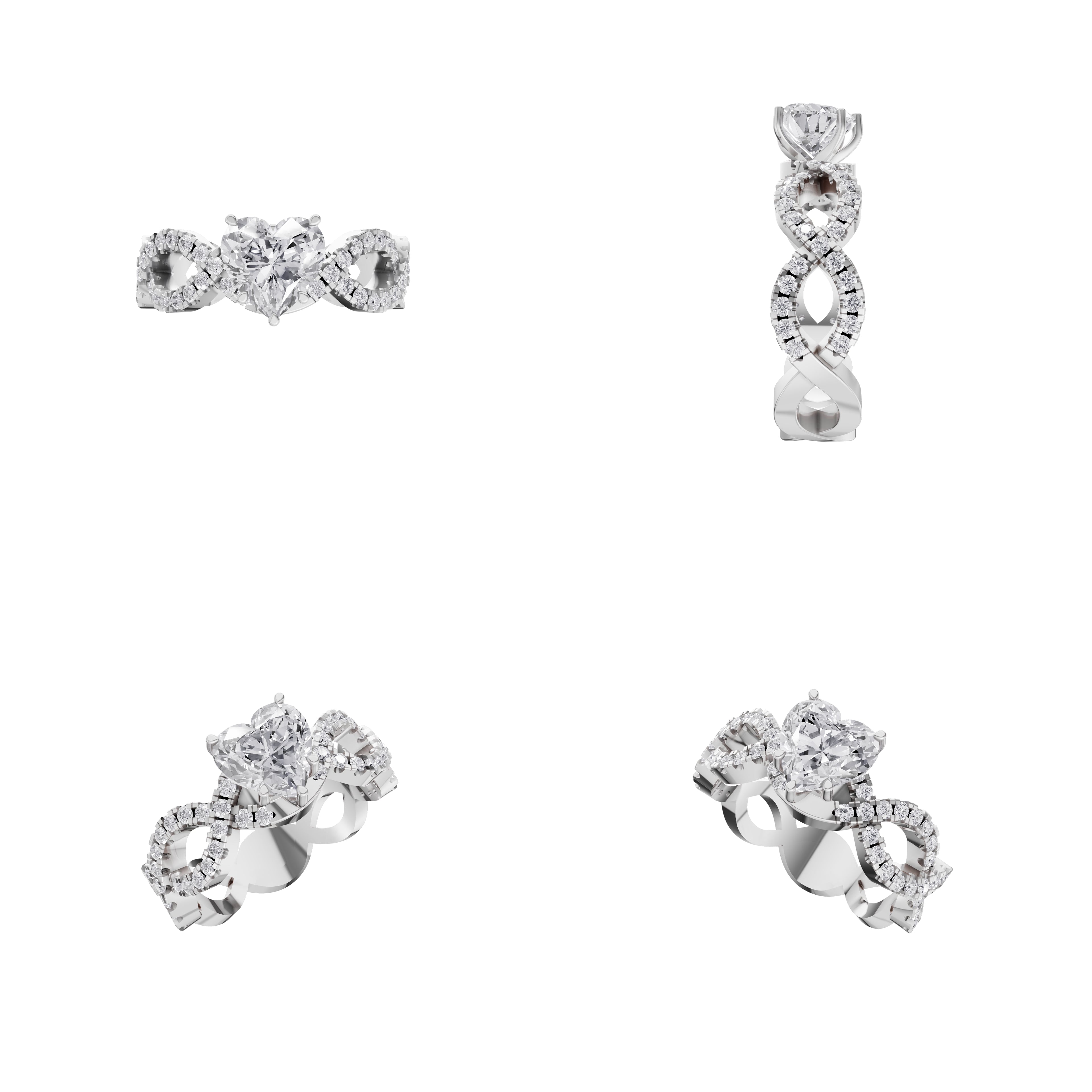 Aarinya Amour Infinity Lab-Grown Diamond Halo Ring, The Evermore Infinite Heart Ring