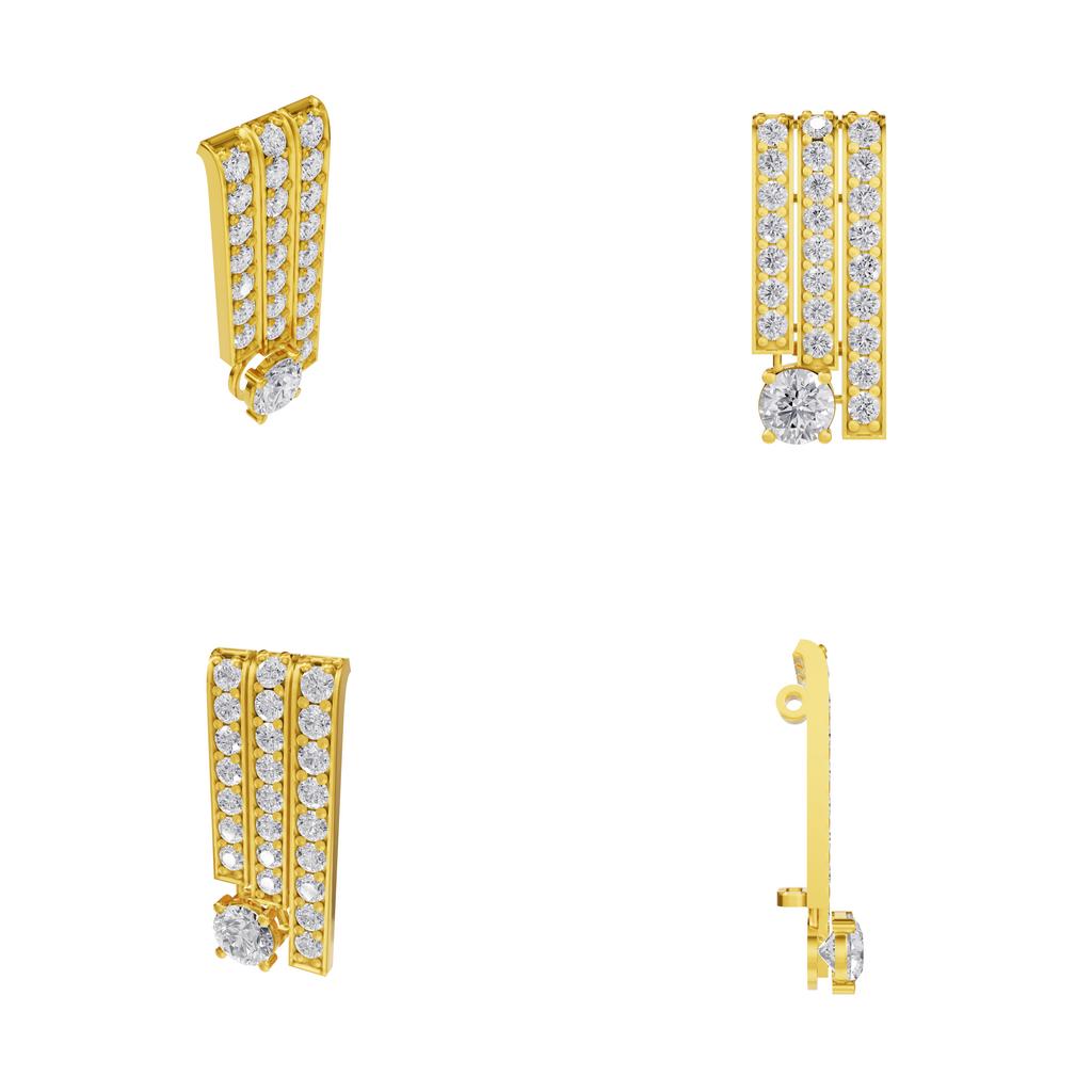 Aarinya Linear Solitaire Brooch, The Zenith Cascade Lab-Diamond pin