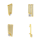 Aarinya Linear Solitaire Brooch, The Zenith Cascade Lab-Diamond pin