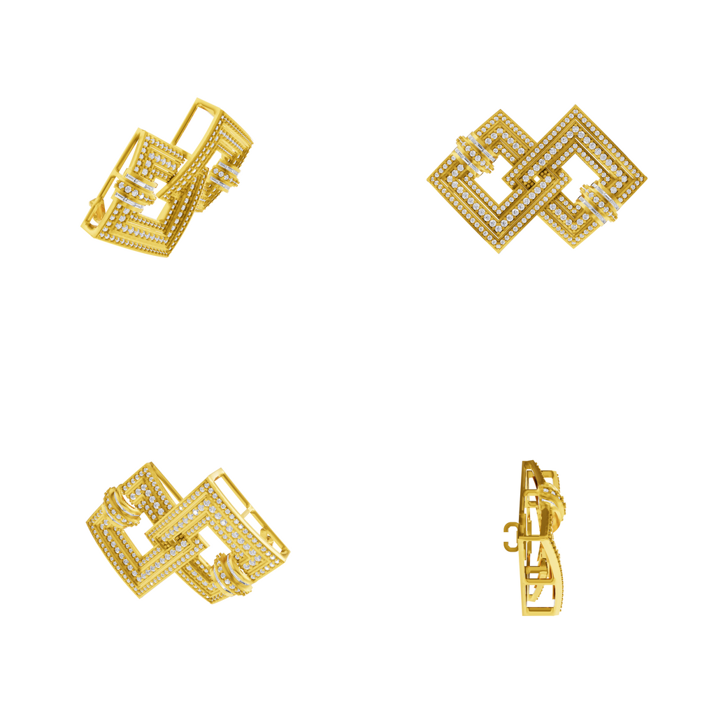 Aarinya Infinity Square Lab-Grown Diamond Brooch, Lumina Double-Square Statement Pin