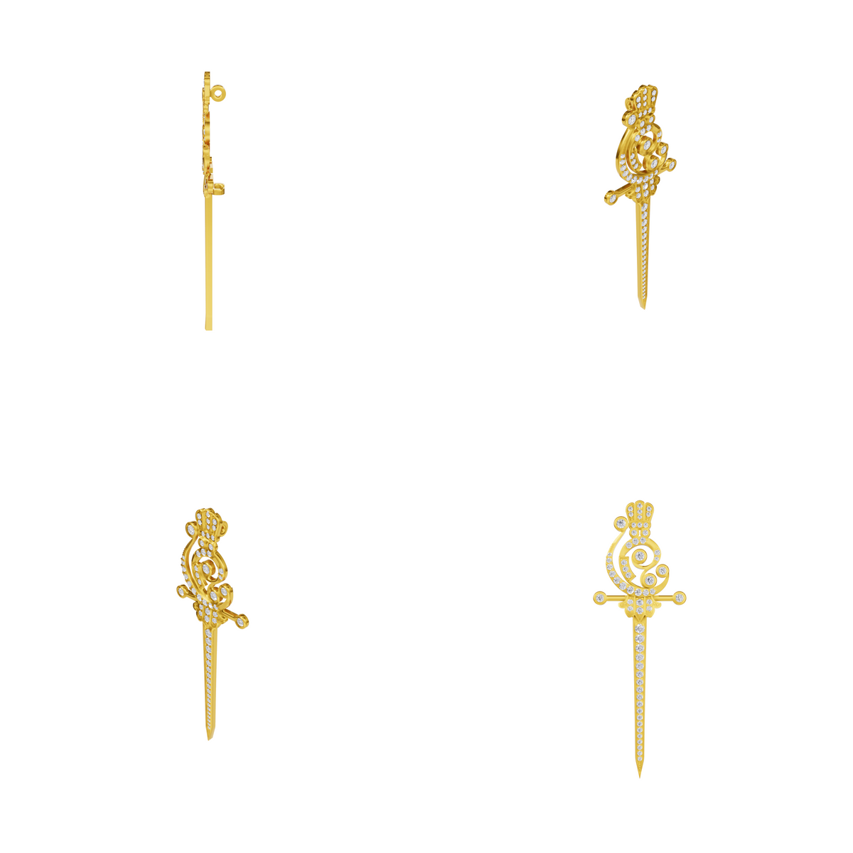 The Imperial Scepter Lab-Grown Diamond Brooch, The Sovereign Crest Sword pin