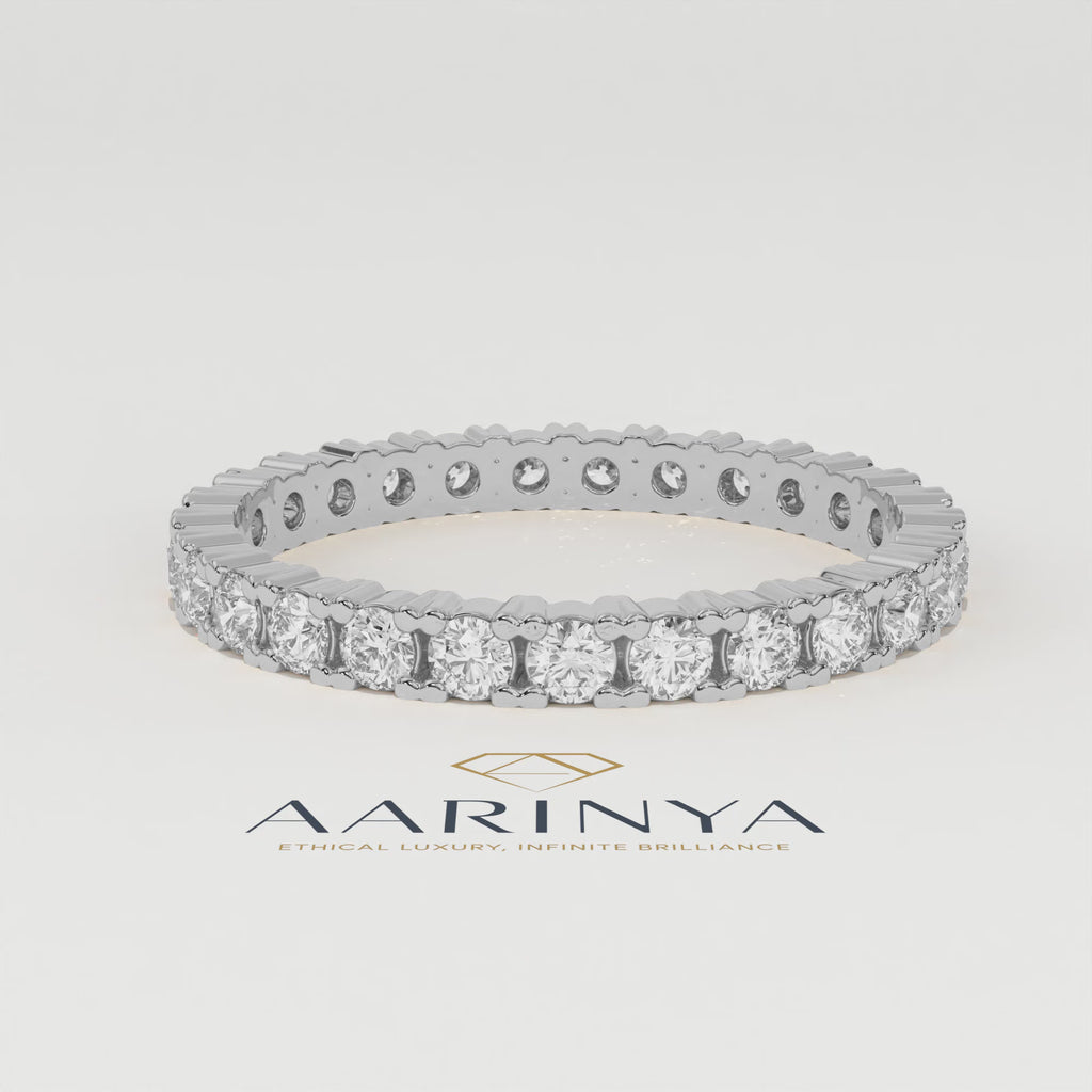Aarinya Aurelia Eternity Band, Classic Bordered Round Diamond Band