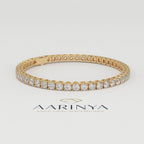 Aarinya Round Brilliant-Cut Lab-Grown Diamond Continuous Tennis Bracelet, The Centurion Minimalist Shared-Prong Collet Bracelet