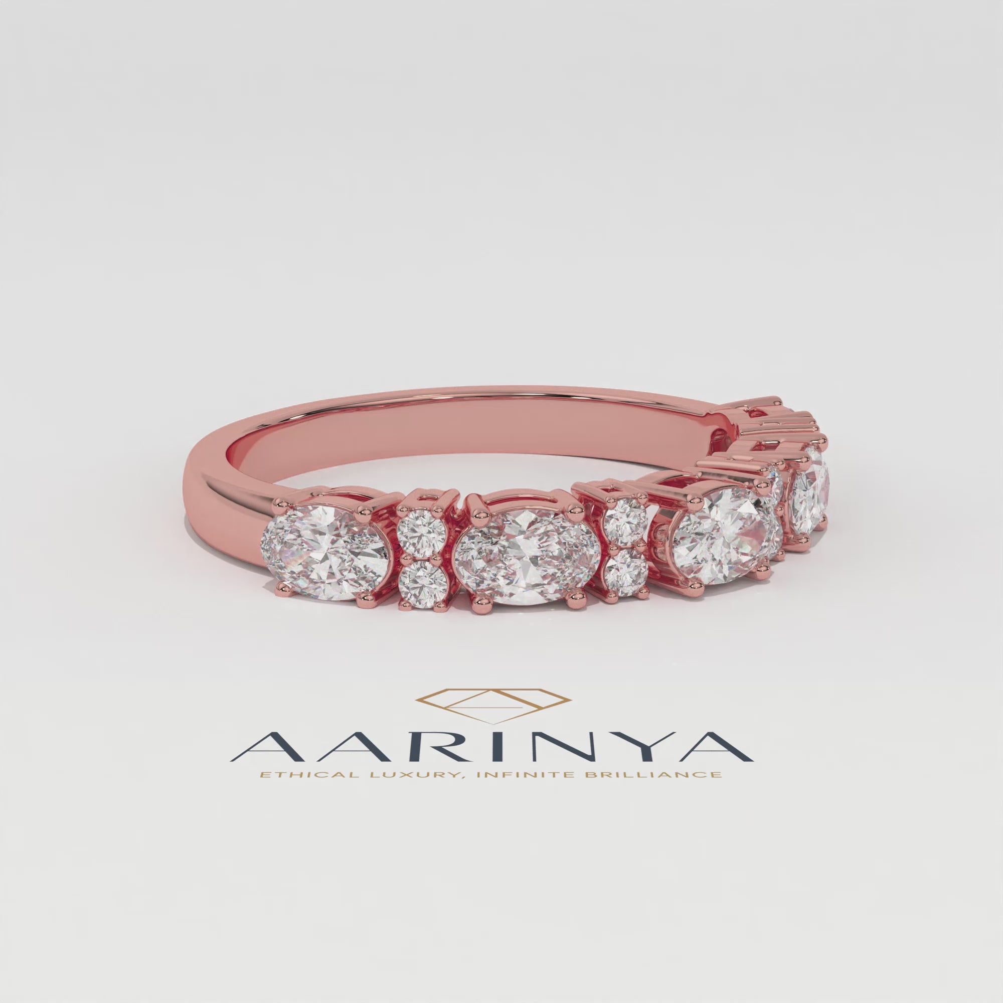 Aarinya Oval & Round Lab-Grown Diamond Band, The Sonata Floating Oval and Round Ring