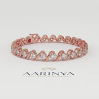 Aarinya Lab-Grown Diamond Wave-Link Eternity Tennis Bracelet, The Centurion Minimalist S-Scroll Interlocking Ribbon Bracelet
